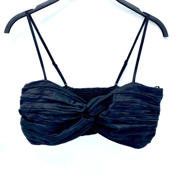 ZARA - Crinkle Sweetheart Crop Top - Picture 1 of 16